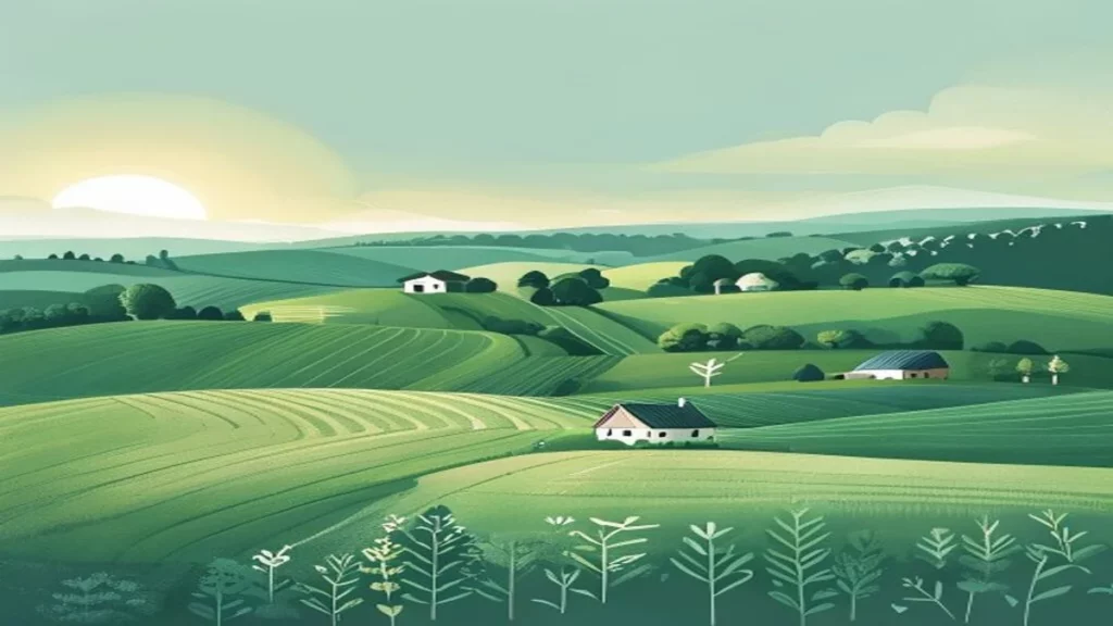 Illustration : champs agricoles durables, symbole des financements de la PAC pour la transition.