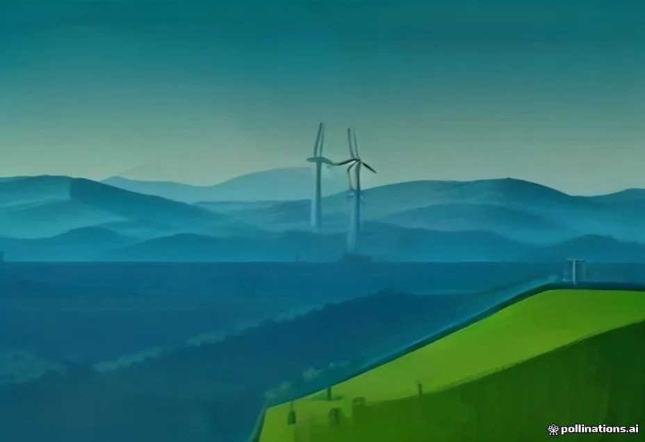 Éoliennes et paysage vallonné symbolisant le financement de la transition écologique en France